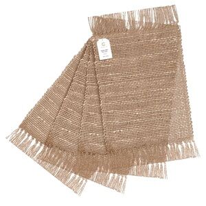 4 Handcrafted, jute burlap placemats.